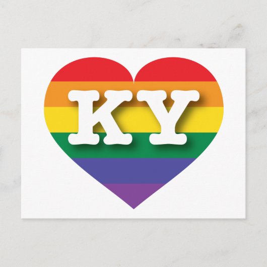 I Liebe Kentucky Rainbow Heart Postkarte (Vorderseite)
