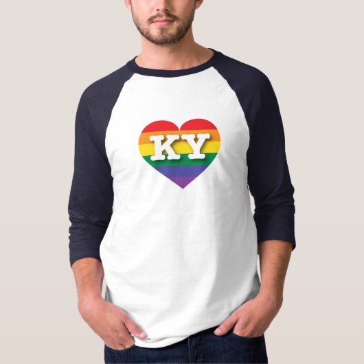 I Liebe Kentucky Rainbow Heart T-Shirt (Vorderseite)