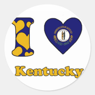 I Liebe Kentucky Runder Aufkleber