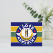 I Liebe Kentucky State Flag Retro Streifenmuster Postkarte (Stehend Vorderseite)
