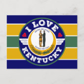 I Liebe Kentucky State Flag Retro Streifenmuster Postkarte (Vorderseite)