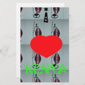 I Liebe Kenya Art Print Briefpapier (Vorne/Hinten)
