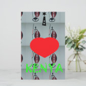 I Liebe Kenya Art Print Briefpapier (Stehend Vorderseite)