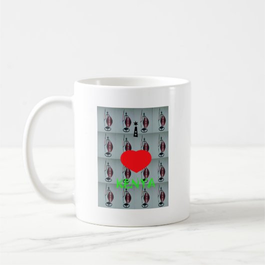 I Liebe Kenya Art Print Kaffeetasse (Links)