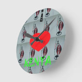 I Liebe Kenya Art Print Runde Wanduhr (Winkel)