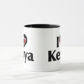 I Liebe Kenya Flag Tasse (Zentrum)