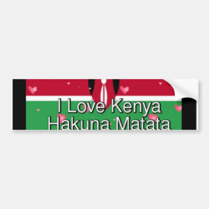 I Liebe Kenya Hakuna Matata coole Flaggenfarben Autoaufkleber