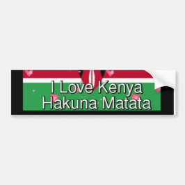 I Liebe Kenya Hakuna Matata coole Flaggenfarben Autoaufkleber