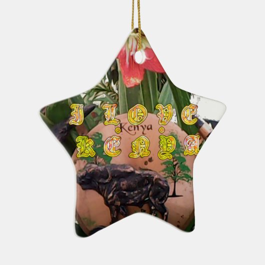 I Liebe kenya Hakuna Matata Geschenke Keramikornament (Rechts)