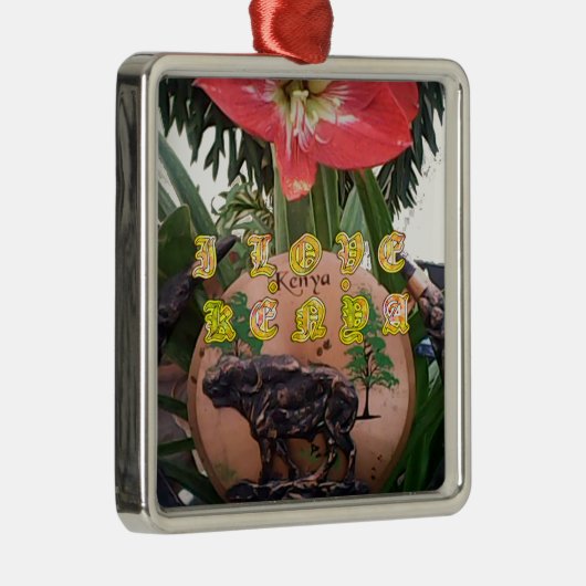 I Liebe kenya Hakuna Matata Geschenke Silbernes Ornament (Rechts)
