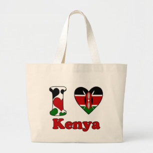 I Liebe Kenya Jumbo Stoffbeutel