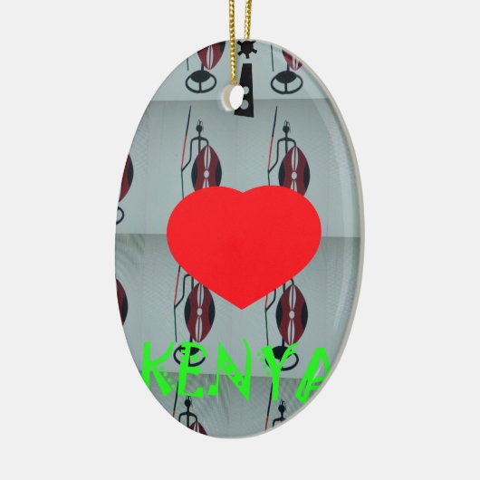 I Liebe Kenya Keramikornament (Links)