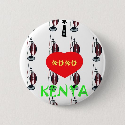 I Liebe Kenya Maasai Art Print Button (Vorderseite)