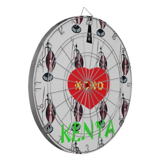 I Liebe Kenya Maasai Art Print Dartscheibe (Vorderseite Links)