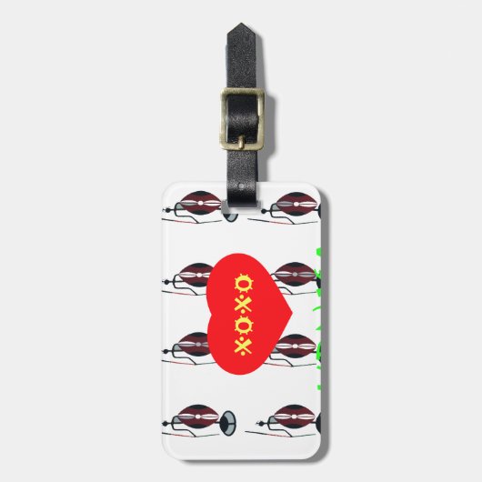 I Liebe Kenya Maasai Art Print Gepäckanhänger (Vorderseite vertikal)