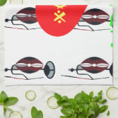 I Liebe Kenya Maasai Art Print Geschirrtuch (Gefaltet)