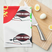 I Liebe Kenya Maasai Art Print Geschirrtuch (Viertel Falte)