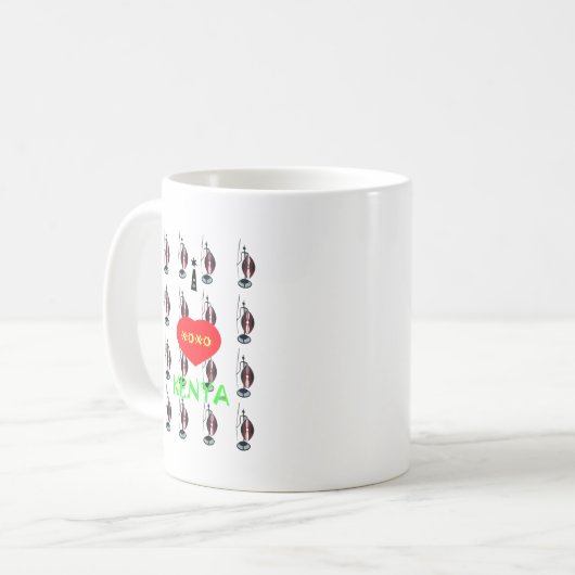 I Liebe Kenya Maasai Art Print Kaffeetasse (Vorderseite Links)