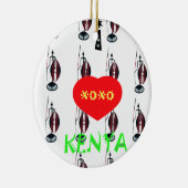 I Liebe Kenya Maasai Art Print Keramik Ornament (Rechts)