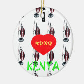 I Liebe Kenya Maasai Art Print Keramik Ornament (Links)