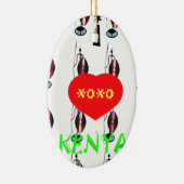 I Liebe Kenya Maasai Art Print Keramikornament (Rechts)