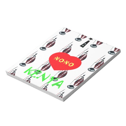 I Liebe Kenya Maasai Art Print Notizblock (Rotiert)