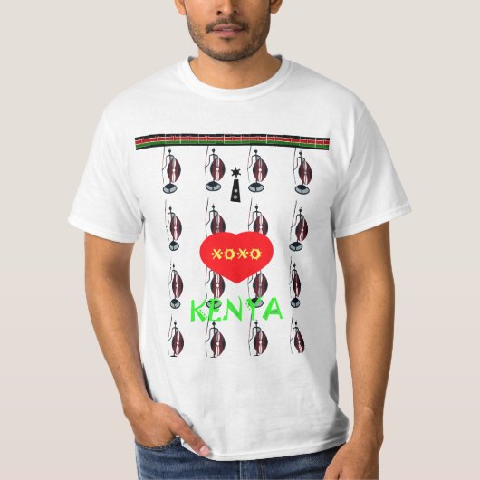 I Liebe Kenya Maasai XOXO Hakuna Matata Zazzle T T-Shirt (Vorderseite)