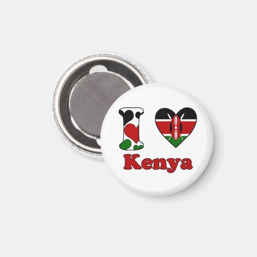I Liebe Kenya Magnet (Vorderseite/Rückseite)