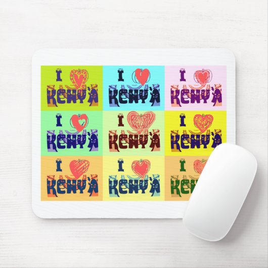 I Liebe Kenya.png Mousepad (Mit Mouse)