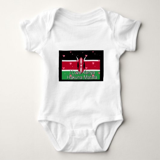 I Liebe Kenya und "Hakuna Matata" Kunstdrucken Baby Strampler (Vorderseite)