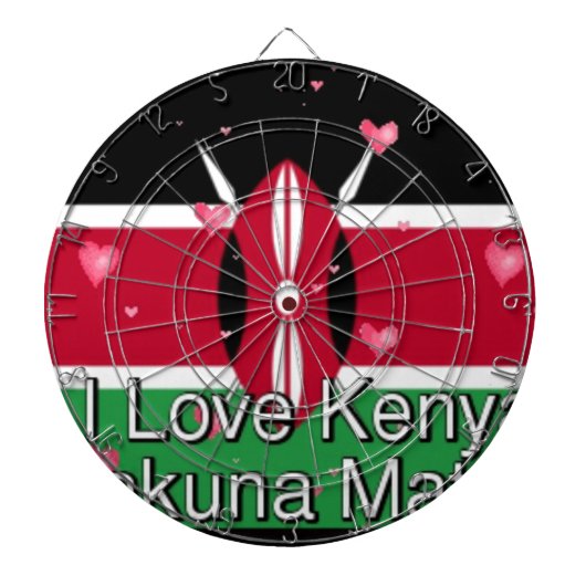 I Liebe Kenya und "Hakuna Matata" Kunstdrucken Dartscheibe (vorne)