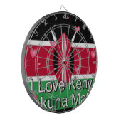 I Liebe Kenya und "Hakuna Matata" Kunstdrucken Dartscheibe (Vorderseite Links)