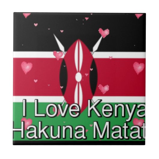 I Liebe Kenya und "Hakuna Matata" Kunstdrucken Fliese (Vorderseite)