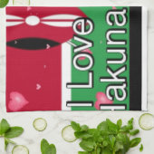 I Liebe Kenya und "Hakuna Matata" Kunstdrucken Geschirrtuch (Gefaltet)