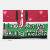 I Liebe Kenya und "Hakuna Matata" Kunstdrucken Geschirrtuch (Horizontal)
