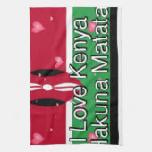 I Liebe Kenya und "Hakuna Matata" Kunstdrucken Geschirrtuch (Vertikal)