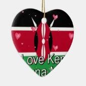 I Liebe Kenya und "Hakuna Matata" Kunstdrucken Keramik Ornament (Rechts)