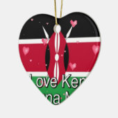 I Liebe Kenya und "Hakuna Matata" Kunstdrucken Keramik Ornament (Links)
