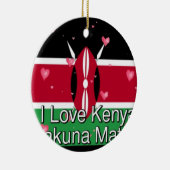 I Liebe Kenya und "Hakuna Matata" Kunstdrucken Keramik Ornament (Rechts)