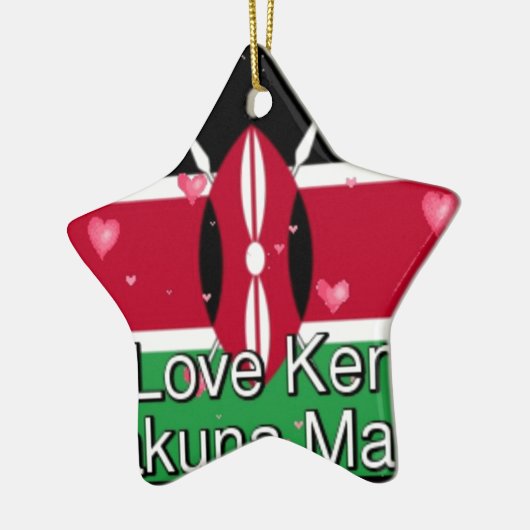 I Liebe Kenya und "Hakuna Matata" Kunstdrucken Keramikornament (Links)