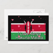 I Liebe Kenya und "Hakuna Matata" Kunstdrucken Postkarte (Vorne/Hinten)
