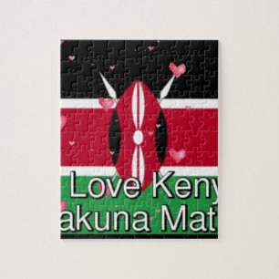I Liebe Kenya und "Hakuna Matata" Kunstdrucken Puzzle