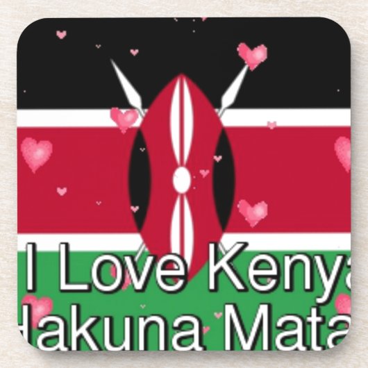 I Liebe Kenya und "Hakuna Matata" Kunstdrucken Untersetzer (Vorderseite)