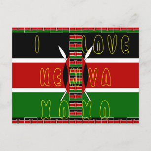 I Liebe Kenya XOXO Postkarte