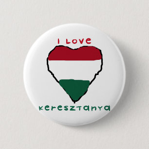 I Liebe Keresztanya Knopf Button