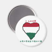 I Liebe Keresztanya Magnet (Vorderseite/Rückseite)