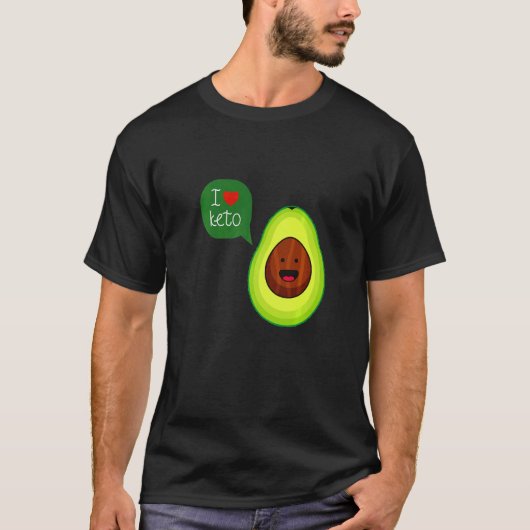 I Liebe Keto Avocado Zitat Keto und Vegane Ernähru T-Shirt (Vorderseite)