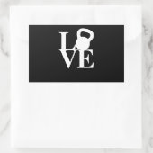 I Liebe Kettlebells Rechteckiger Aufkleber (Tasche)