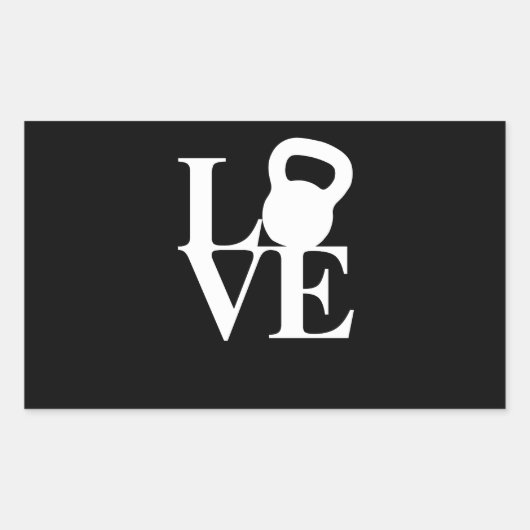 I Liebe Kettlebells Rechteckiger Aufkleber (Vorderseite)