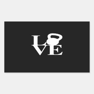 I Liebe Kettlebells Rechteckiger Aufkleber